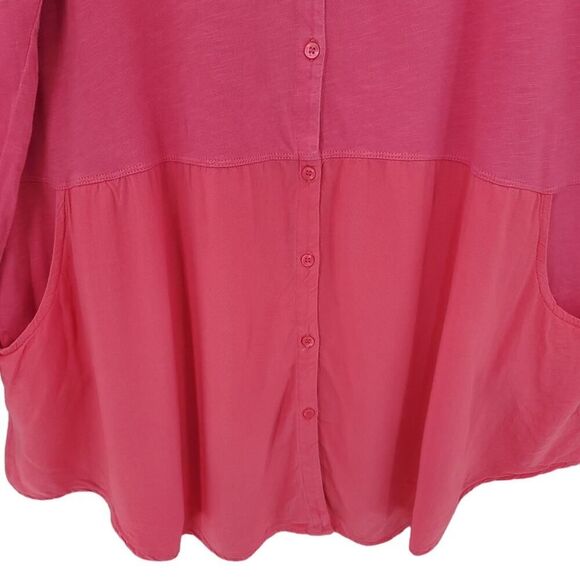 Soft Surroundings Pink Button Down Dress Tunic - Picture 4 of 9